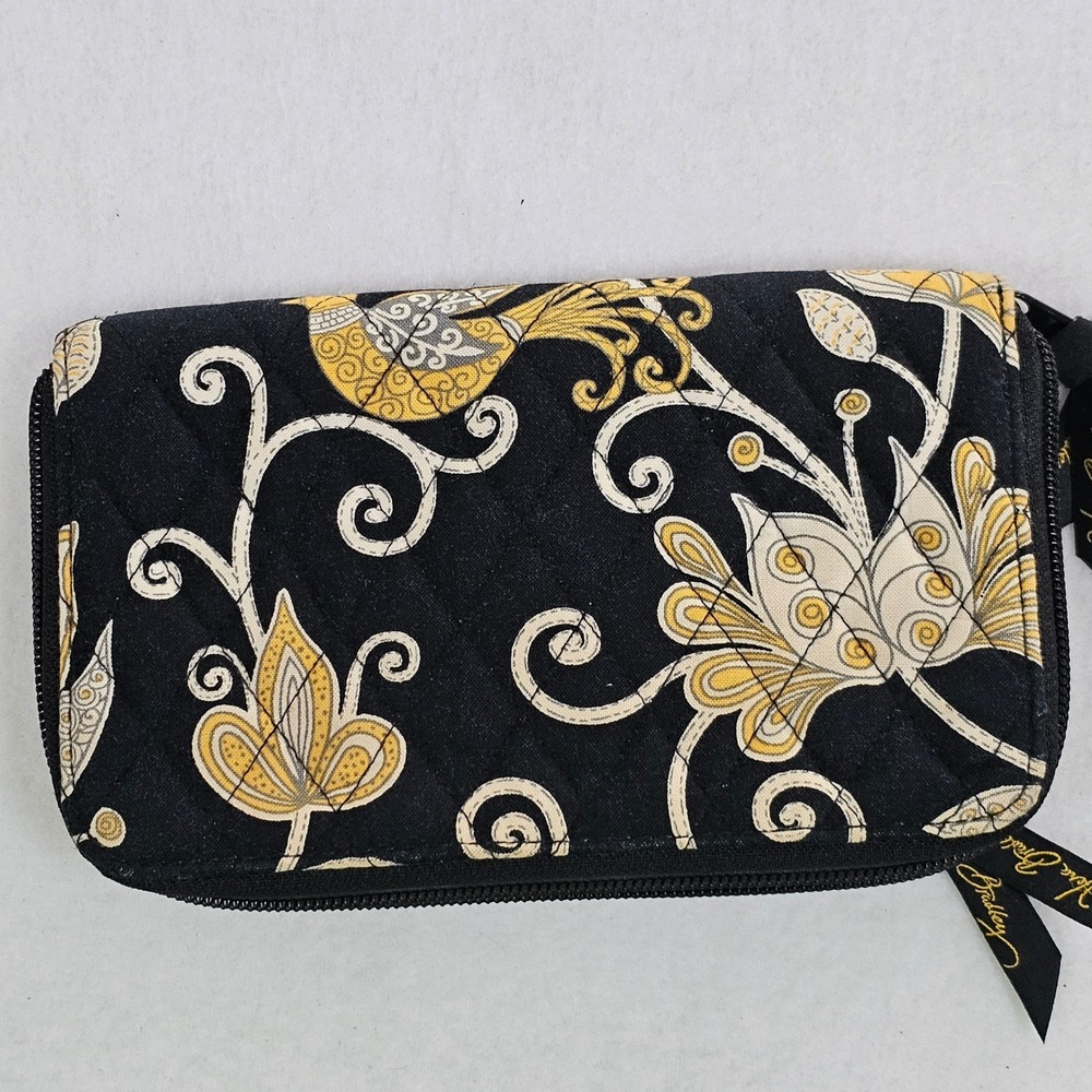 Vera Bradley Provencal Quilted Cotton Zip Around Accordion Wallet Yellow Bird‎ - Picture 6 of 6